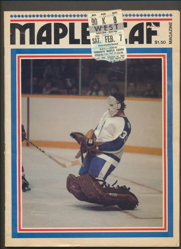 Darryl Sittler Rare Hockey Program Ten Point Night Cover