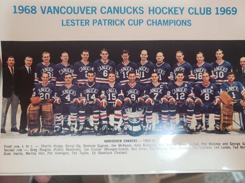 Joe Crozier Vancouver Canucks Team Photo
