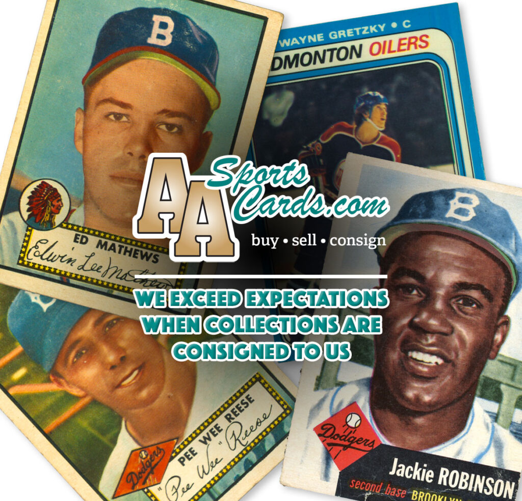 Edwin Lee Mathews, Wayne Gretzky, Jackie Robinson, Pee Wee Reese 1950's Baseball Hockey Card Collection