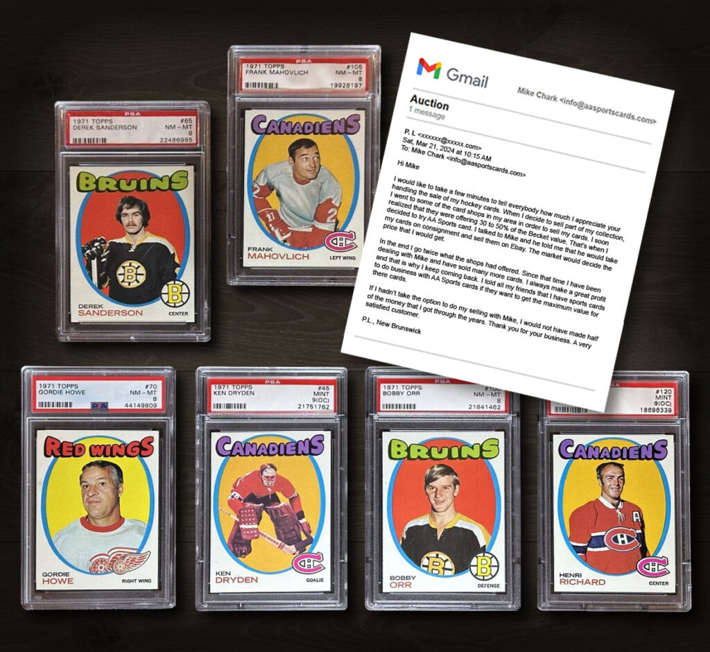Looking to sell your sports card collection? Please read this testimonial from a recent consignor.