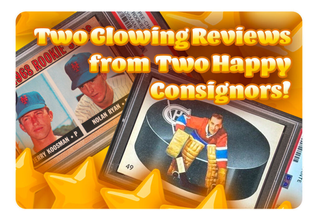 Two glowing reviews from two happy consignors.